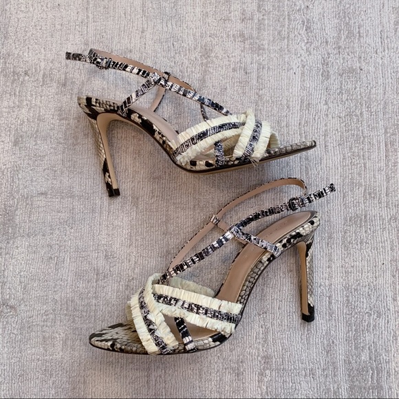 Snake Skin Heeled Sandals - Picture 2 of 5